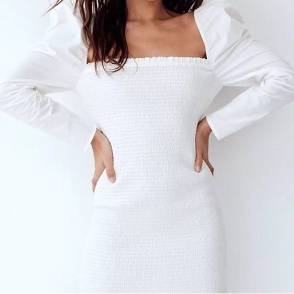Aritzia Wilfred Smocked Maelys Dress White - Picture 4 of 15